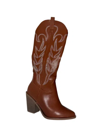 Top Moda Women's Cowboy Boots In Cognac In Brown