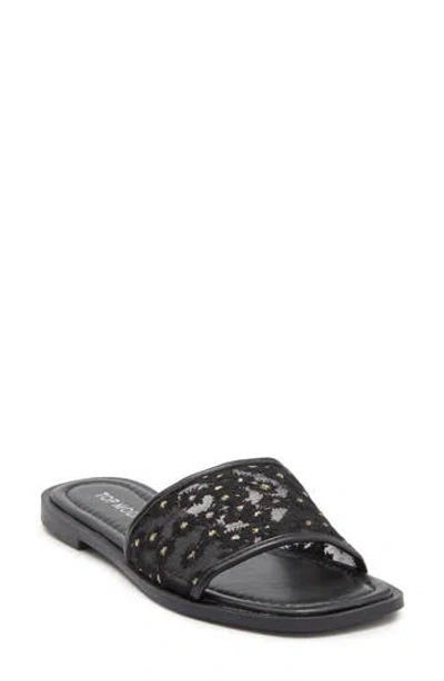 Top Moda Zita Slide Sandal In Black