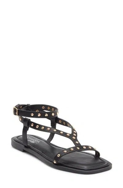 Top Moda Zita Studded Ankle Strap Sandal In Black