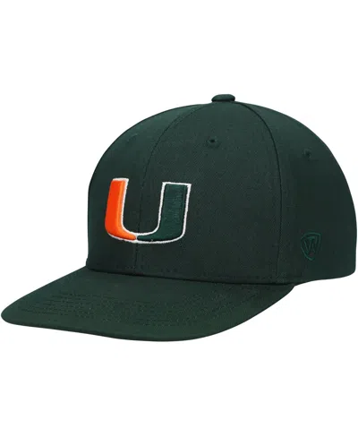 Top Of The World Kids' Big Boys And Girls Green Miami Hurricanes Victory Stretch-snap Adjustable Hat In Black