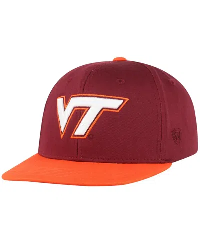 Top Of The World Kids' Big Boys And Girls Maroon Virginia Tech Hokies Victory Maverick Snapback Hat In Brown