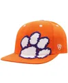Top Of The World Big Boys And Girls Orange Clemson Tigers Oversized Logo Snapback Hat In Orange