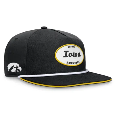 Top Of The World Black Iowa Hawkeyes Iron Golfer Adjustable Hat
