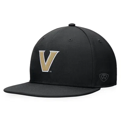 Top Of The World Black Vanderbilt Commodores Fitted Hat