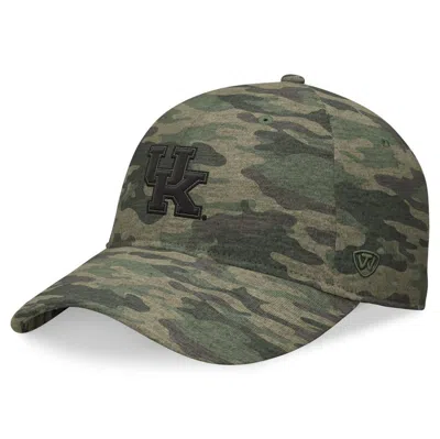 Top Of The World Camo Kentucky Wildcats Oht Military Appreciation Hound Adjustable Hat In Green
