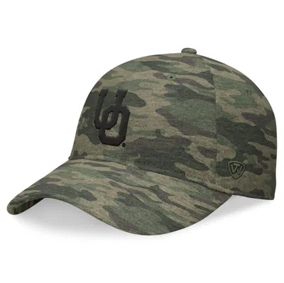 Top Of The World Camo Oregon Ducks Oht Military Appreciation Hound Adjustable Hat In Green