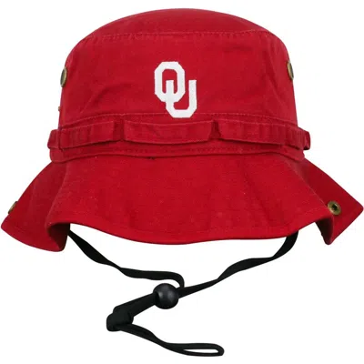 Top Of The World Cardinal Oklahoma Sooners Angler Washed Bucket Hat In Red
