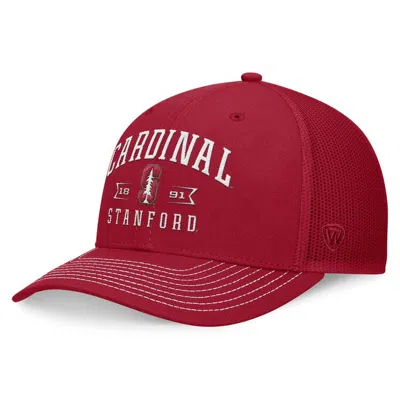 Top Of The World Cardinal Stanford Cardinal Carson Trucker Adjustable Hat In Red