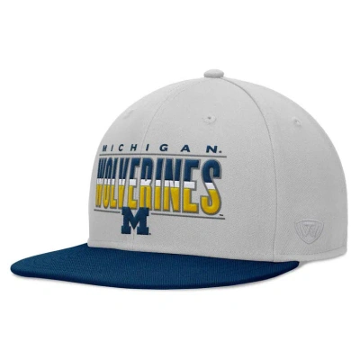Top Of The World Gray Michigan Wolverines Hudson Snapback Hat