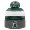 Top Of The World Green Michigan State Spartans Ambient Cuffed Knit Hat With Pom In Green