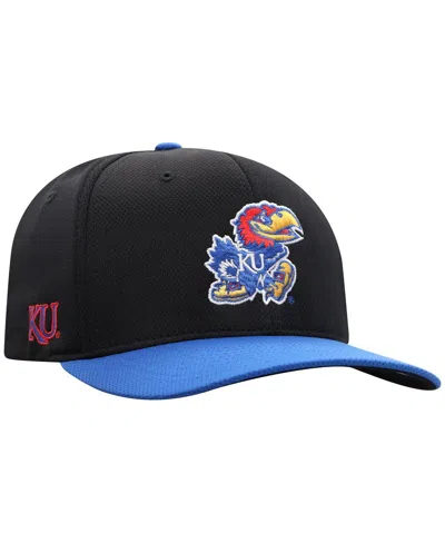 Top Of The World Men's Black Kansas Jayhawks Reflex Fitted Hat