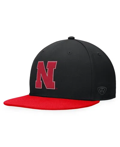 Top Of The World Men's Black Nebraska Huskers Fitted Hat