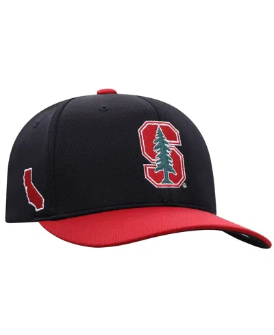 Top Of The World Men's Black Stanford Cardinal Reflex Fitted Hat