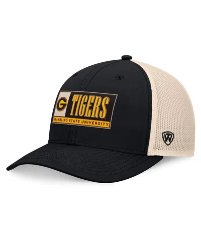 Top Of The World Men's Black/natural Grambling Tigers Bennett Truckerâ Adjustable Hat In Multi