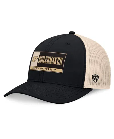 Top Of The World Men's Black/natural Purdue Boilermakers Bennett Trucker Adjustable Hat In Black,natural