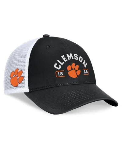 Top Of The World Men's Black/white Clemson Tigers Free Kick Trucker Adjustable Hat