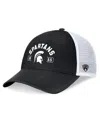 Top Of The World Men's Black/white Michigan State Spartans Free Kick Trucker Adjustable Hat In Black,white