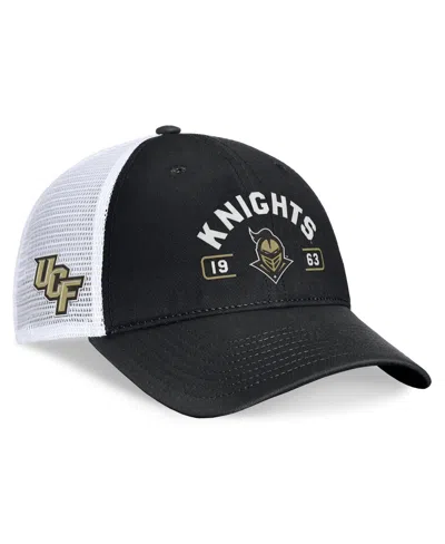 Top Of The World Men's Black/white Ucf Knights Free Kick Trucker Adjustable Hat