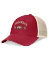 Top Of The World Men's Cardinal Arkansas Razorbacks Heritage Waylon Trucker Adjustable Hat In Cardinal,natural