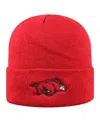 Top Of The World Men's Cardinal Arkansas Razorbacks Logo Cuffed Knit Hat In Red