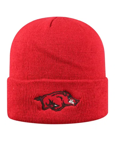 Top Of The World Men's Cardinal Arkansas Razorbacks Logo Cuffed Knit Hat In Red
