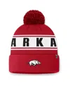 Top Of The World Men's Cardinal Arkansas Razorbacks Slash Cuffed Pom With Knit Hat In Red