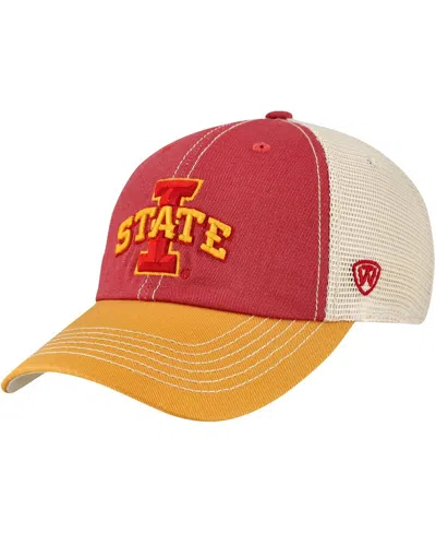 Top Of The World Men's Cardinal/gold Iowa State Cyclones Off Road Adjustable Trucker Hat