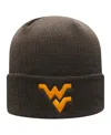 Top Of The World Men's Charcoal West Virginia Mountaineers Logo Cuffed Knit Hat In Green