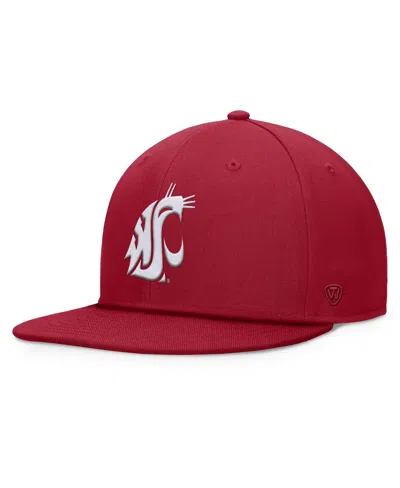 Top Of The World Men's Crimson Washington State Cougars Fundamental Snapback Hat In Red