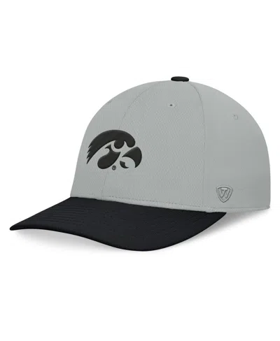 Top Of The World Men's Gray/black Iowa Hawkeyes Mick Flex Hat In Gray,black