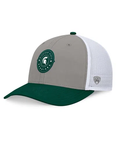 Top Of The World Men's Gray/green Michigan State Spartans Rob Trucker Adjustable Hat