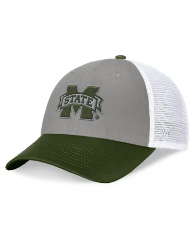 Top Of The World Men's Gray/green Mississippi State Bulldogs Oht Military Appreciation Badge Trucker Adjustable Hat