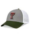 Top Of The World Men's Gray/green Texas Tech Red Raiders Oht Military Appreciation Badge Trucker Adjustable Hat In Green