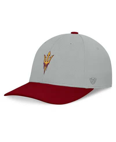Top Of The World Men's Gray/maroon Arizona State Sun Devils Mick Flex Hat In Gray,maroon