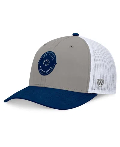 Top Of The World Men's Gray/navy Penn State Nittany Lions Rob Trucker Adjustable Hat In Multi
