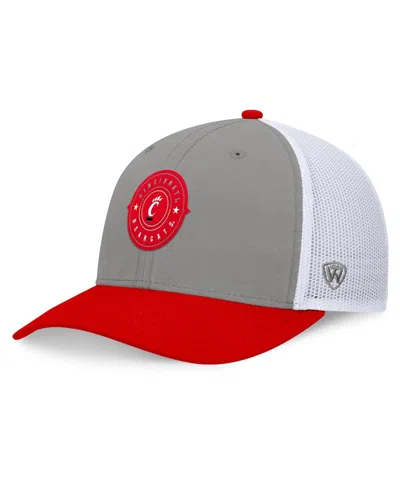 Top Of The World Men's Gray/red Cincinnati Bearcats Rob Trucker Adjustable Hat
