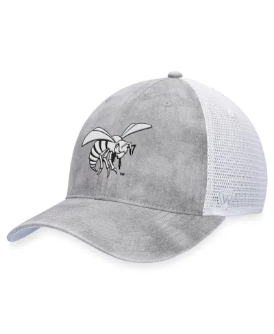 Top Of The World Men's Gray/white Alabama State Hornets Slate Trucker Adjustable Hat In Gray,white