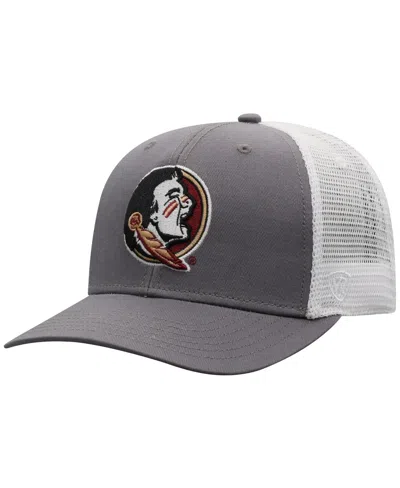 Top Of The World Men's Gray/white Florida State Seminoles Victory Baseline Trucker Adjustable Hat In Gray,white