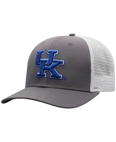 Top Of The World Men's Gray/white Kentucky Wildcats Victory Baseline Trucker Adjustable Hat In Gray,white