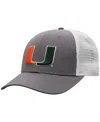 Top Of The World Men's Gray/white Miami Hurricanes Victory Baseline Trucker Adjustable Hat In Gray,white