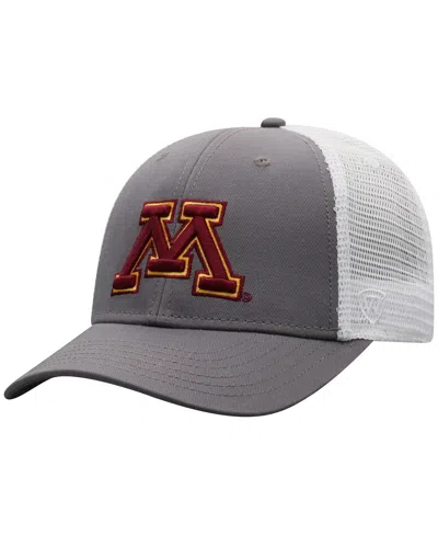 Top Of The World Men's Gray/white Minnesota Golden Gophers Victory Baseline Trucker Adjustable Hat In Multi