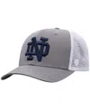 Top Of The World Men's Gray/white Notre Dame Fighting Irish Victory Baseline Trucker Adjustable Hat In Gray,white