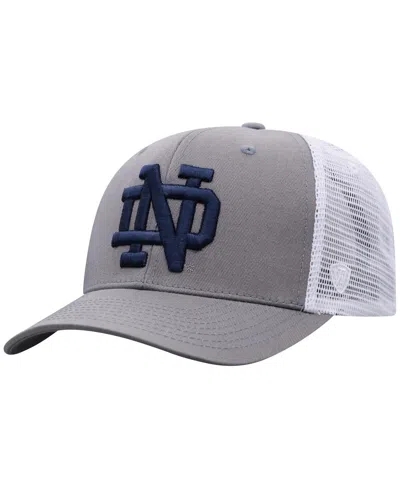 Top Of The World Men's Gray/white Notre Dame Fighting Irish Victory Baseline Trucker Adjustable Hat In Gray,white