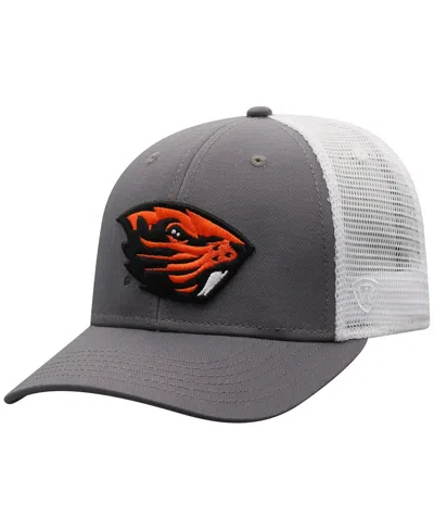 Top Of The World Men's Gray/white Oregon State Beavers Victory Baseline Trucker Adjustable Hat In Gray,white
