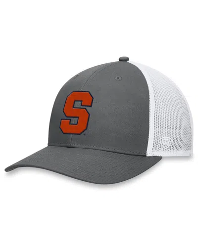 Top Of The World Men's Gray/white Syracuse Orange Victory Baseline Trucker Adjustable Hat In Gray,white