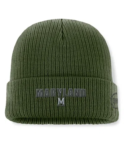 Top Of The World Men's Green Maryland Terrapins Oht Military Appreciation Badge Cuffed Knit Hat