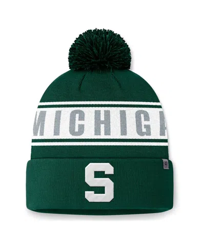 Top Of The World Men's Green Michigan State Spartans Slash Cuffed With Pom Knit Hat