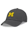 Top Of The World Men's Heather Charcoal Michigan Wolverines Team Logo Washed Adjustable Hat In Heather Charcoal