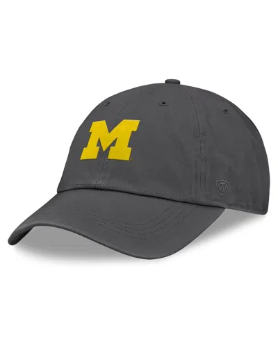 Top Of The World Men's Heather Charcoal Michigan Wolverines Team Logo Washed Adjustable Hat