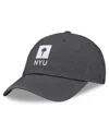 Top Of The World Men's Heather Charcoal Nyu Violets Team Logo Washed Adjustable Hat In Heather Charcoal